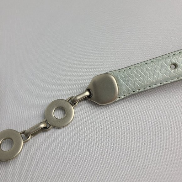 Kudos Leather Silver Metallic Belt Size 26 - Picture 5 of 9